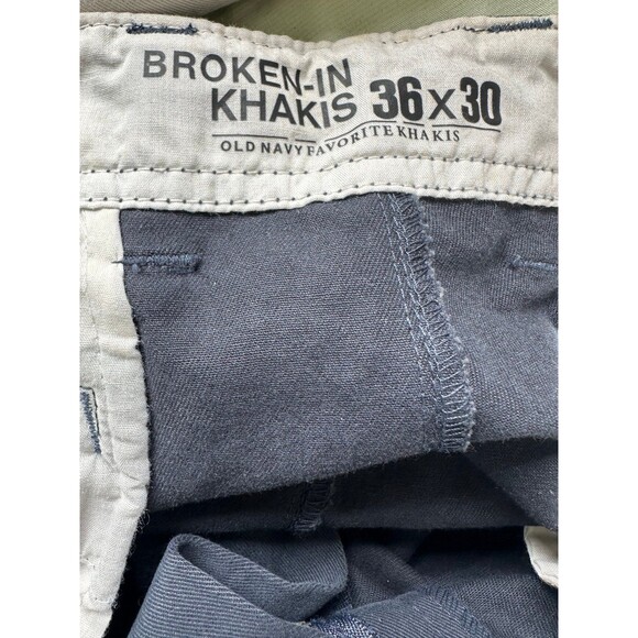 Old Navy Favorite NWT Men's 100% Cotton Navy Broken In Khakis Pants 36x30 - Picture 6 of 7